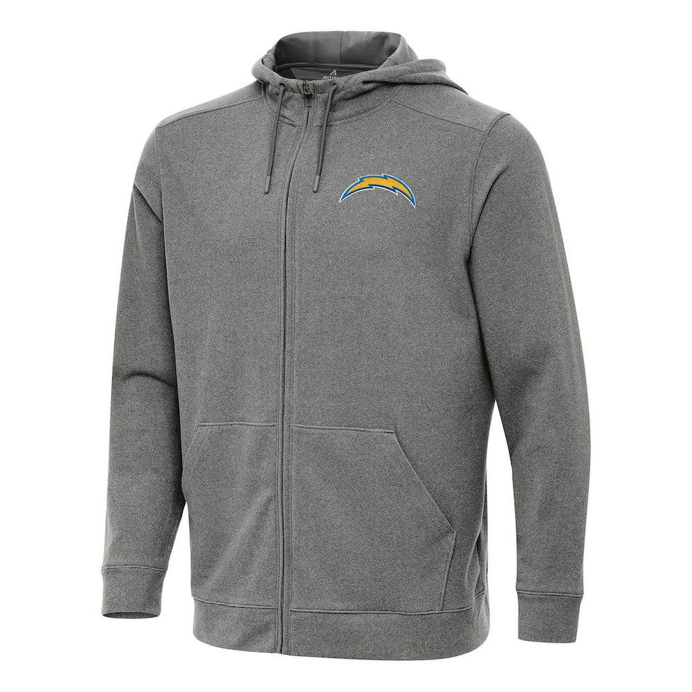 Los Angeles Chargers Antigua Effortless Full-Zip Hoodie - Heather Black cheap