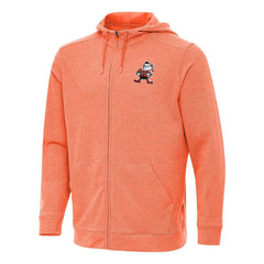 Cleveland Browns Antigua Effortless Full-Zip Hoodie - Heather Orange cheap