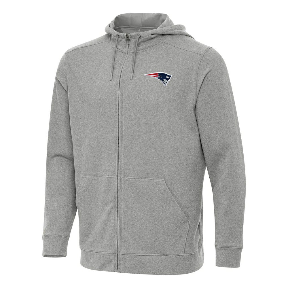 New England Patriots Antigua Effortless Full-Zip Hoodie - Heather Gray for sale