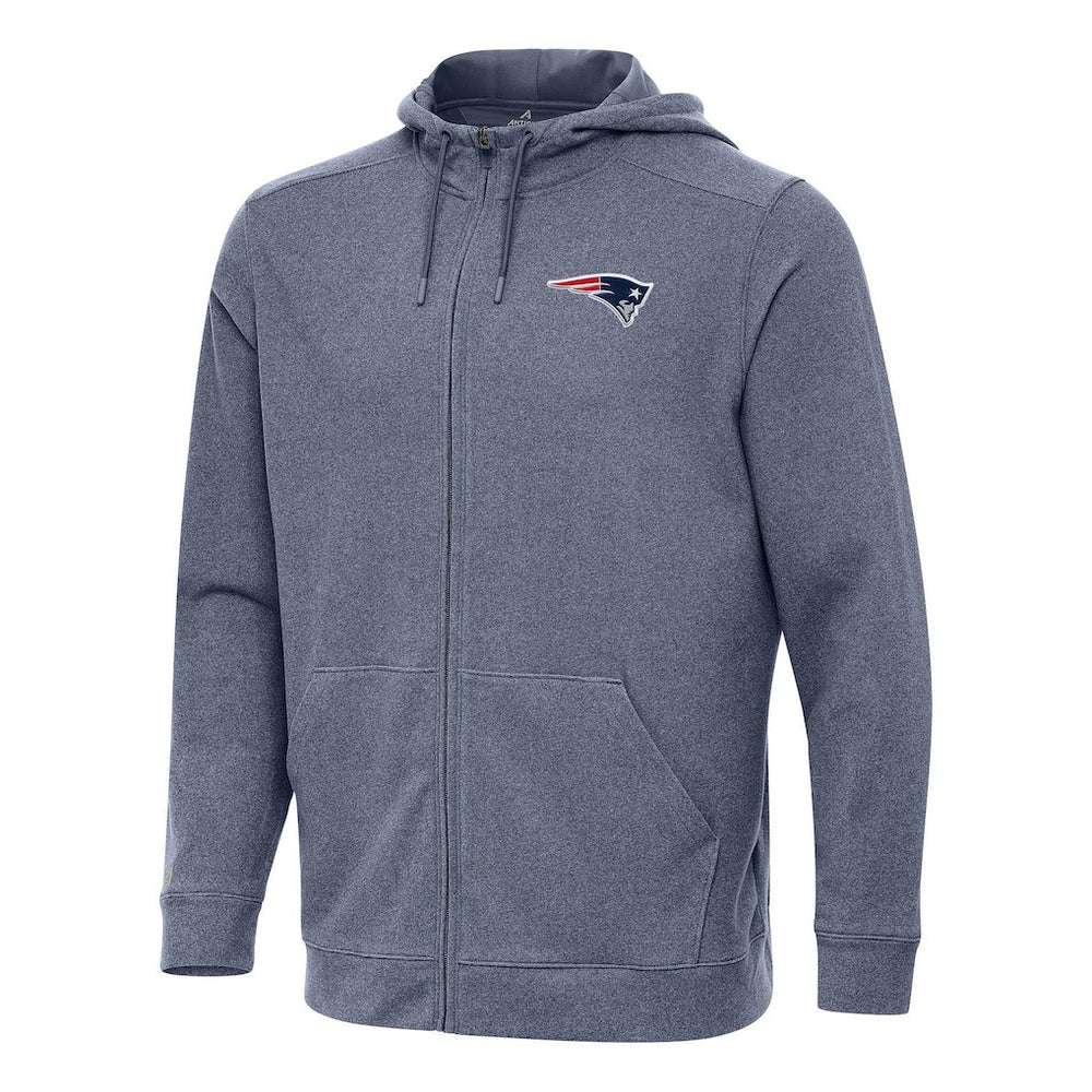 New England Patriots Antigua Effortless Full-Zip Hoodie - Heather Navy online