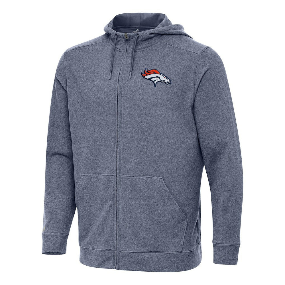 Denver Broncos Antigua Effortless Full-Zip Hoodie - Heather Navy online