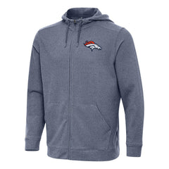 Denver Broncos Antigua Effortless Full-Zip Hoodie - Heather Navy online