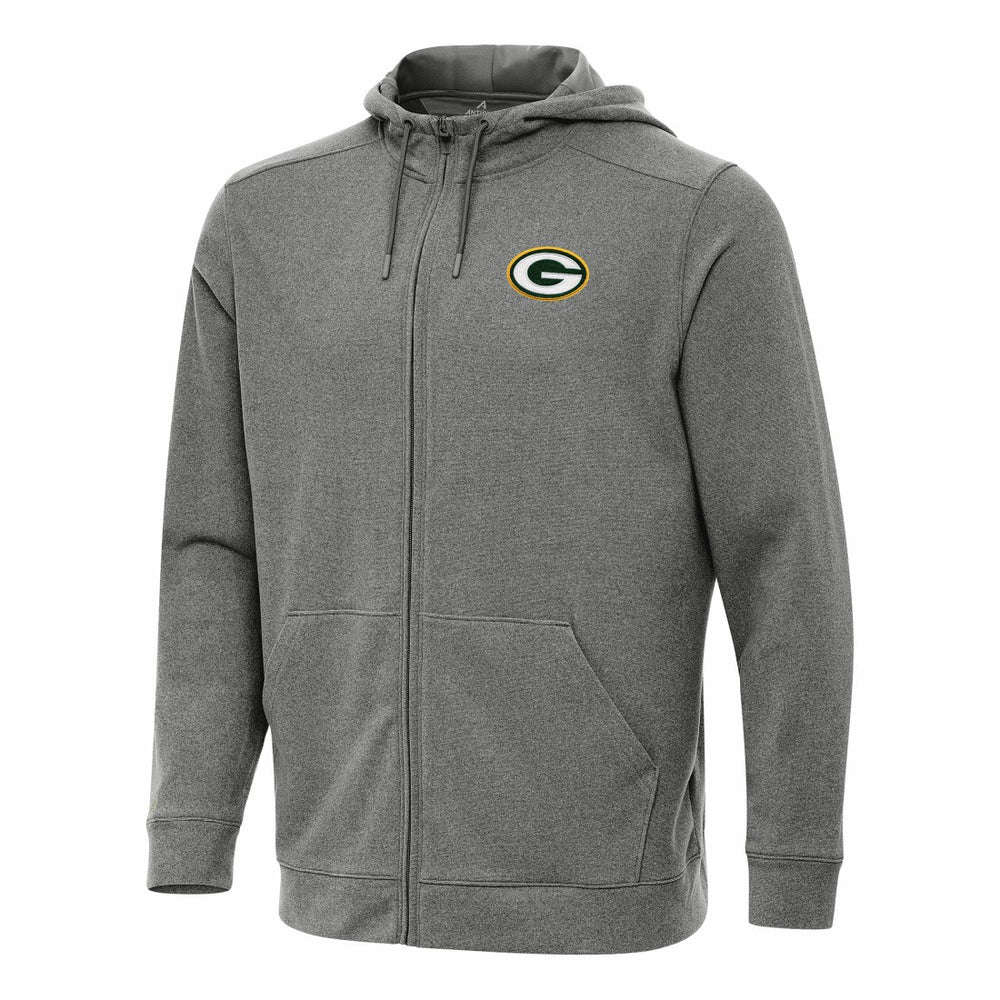 Green Bay Packers Antigua Effortless Full-Zip Hoodie - Heather Black outlet
