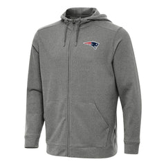New England Patriots Antigua Effortless Full-Zip Hoodie - Heather Black discount