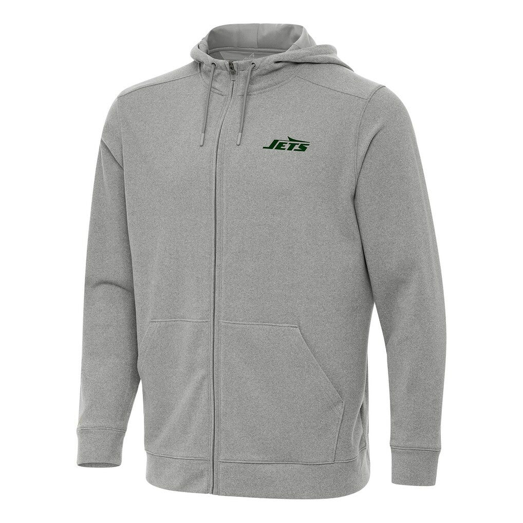 New York Jets Antigua Effortless Full-Zip Hoodie - Heather Gray sale