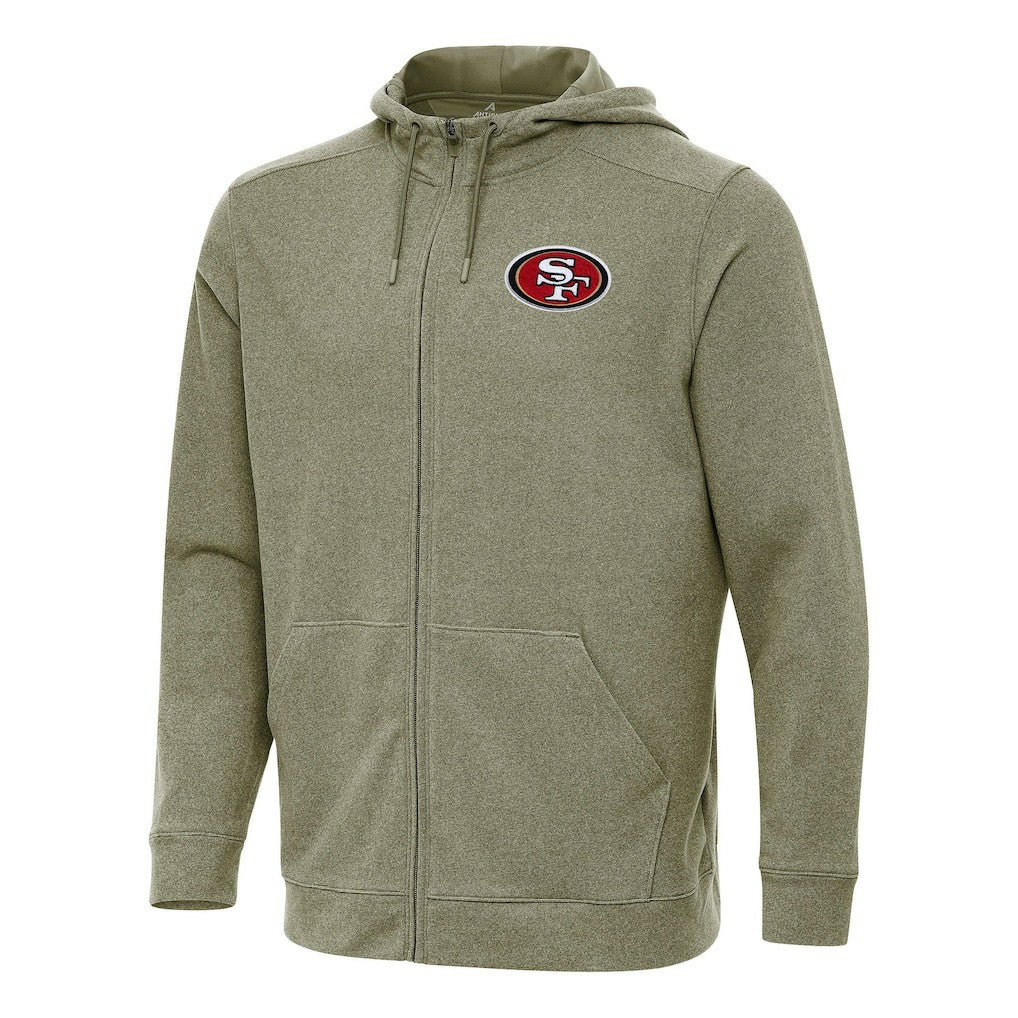 San Francisco 49ers Antigua Effortless Full-Zip Hoodie - Olive for sale