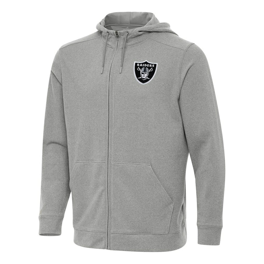 Las Vegas Raiders Antigua Effortless Full-Zip Hoodie - Heather Gray on sale