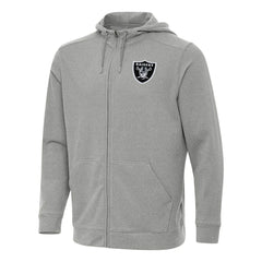 Las Vegas Raiders Antigua Effortless Full-Zip Hoodie - Heather Gray on sale