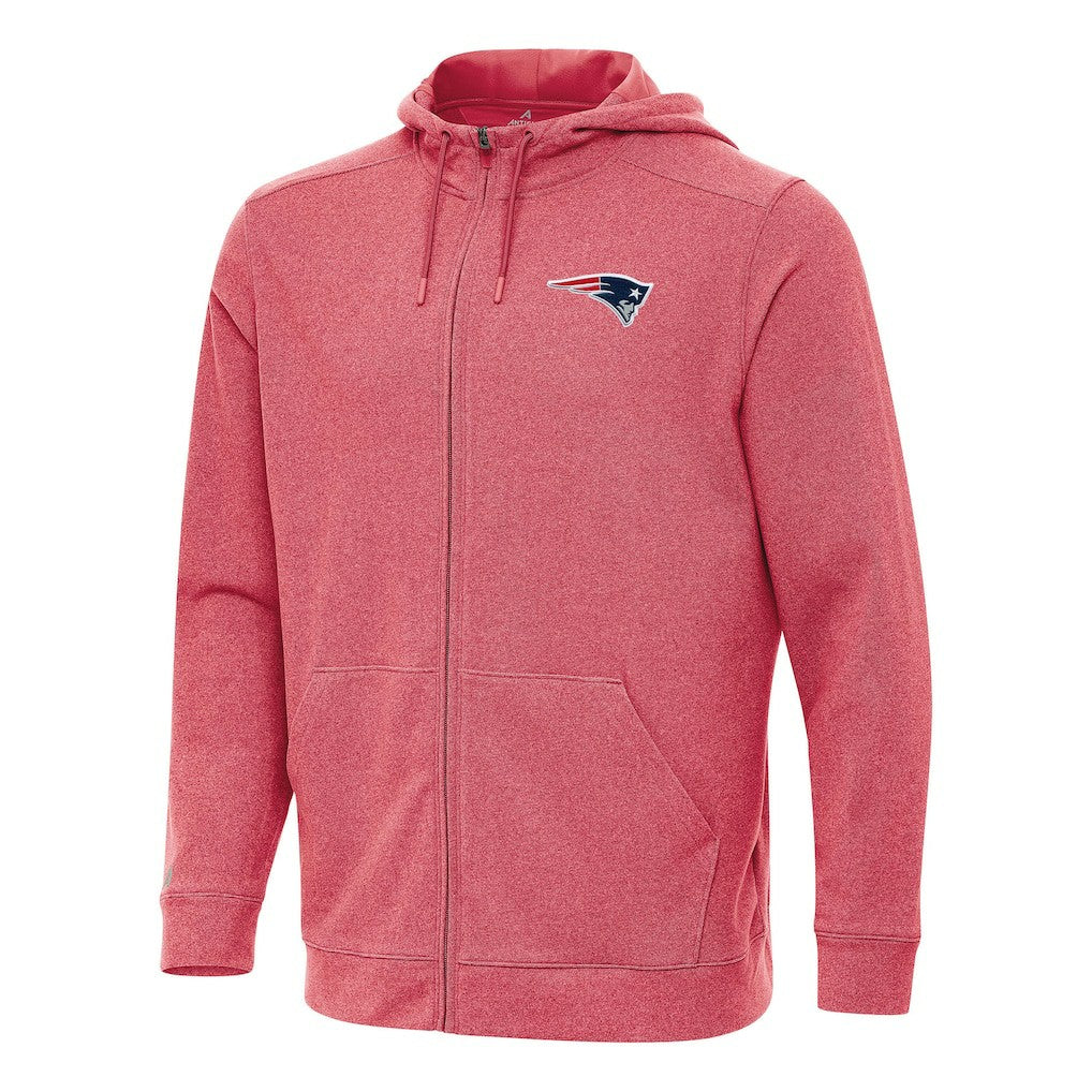 New England Patriots Antigua Effortless Full-Zip Hoodie - Heather Red on sale