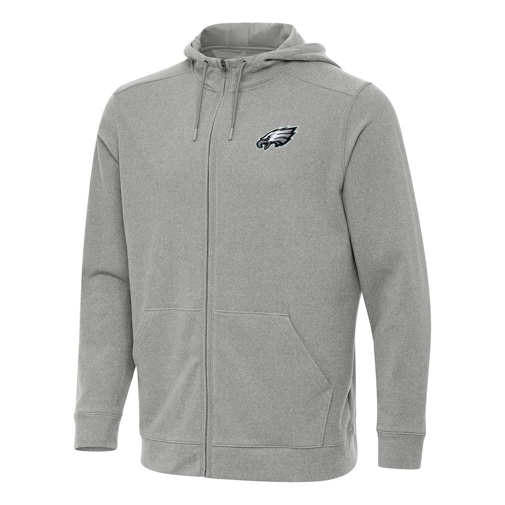 Philadelphia Eagles Antigua Effortless Full-Zip Hoodie - Heather Gray discount