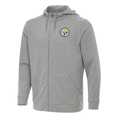 Pittsburgh Steelers Antigua Effortless Full-Zip Hoodie - Heather Gray sale