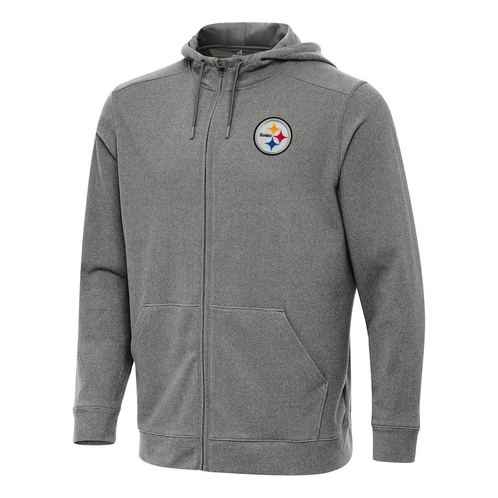 Pittsburgh Steelers Antigua Effortless Full-Zip Hoodie - Heather Black sale