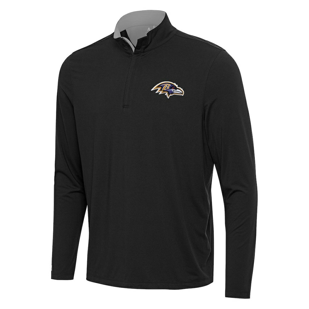 Baltimore Ravens Antigua Content Quarter-Zip Pullover Top - Black/Gray outlet