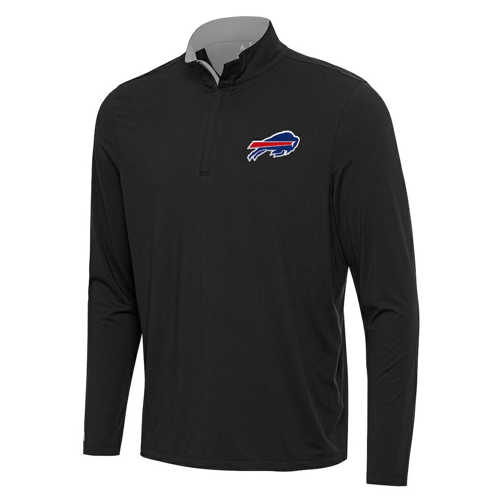 Buffalo Bills Antigua Content Quarter-Zip Pullover Top - Black/Gray for sale