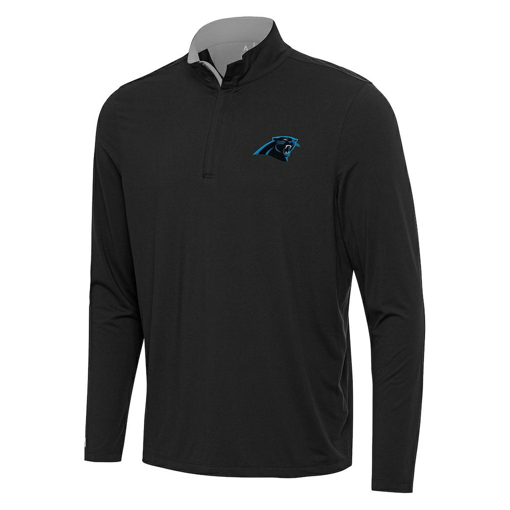 Carolina Panthers Antigua Content Quarter-Zip Pullover Top - Black/Gray for sale