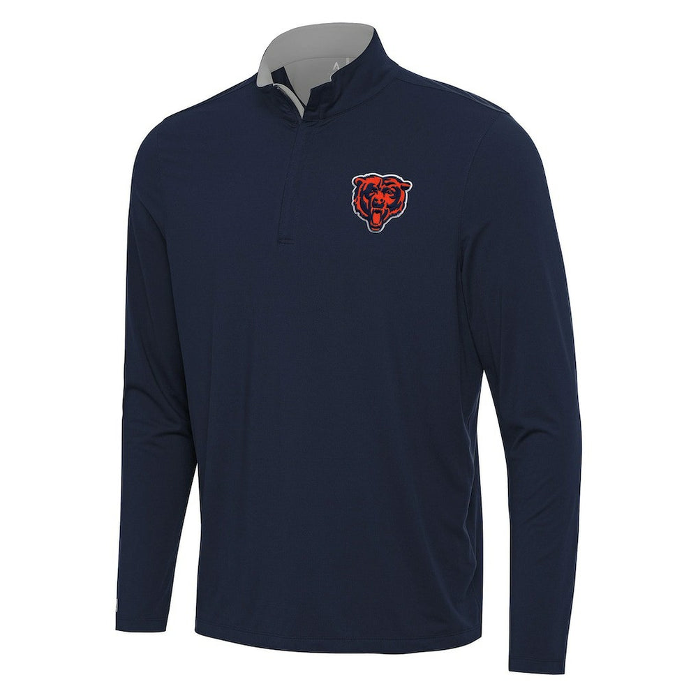 Chicago Bears Antigua Content Quarter-Zip Pullover Top - Navy/Gray discount