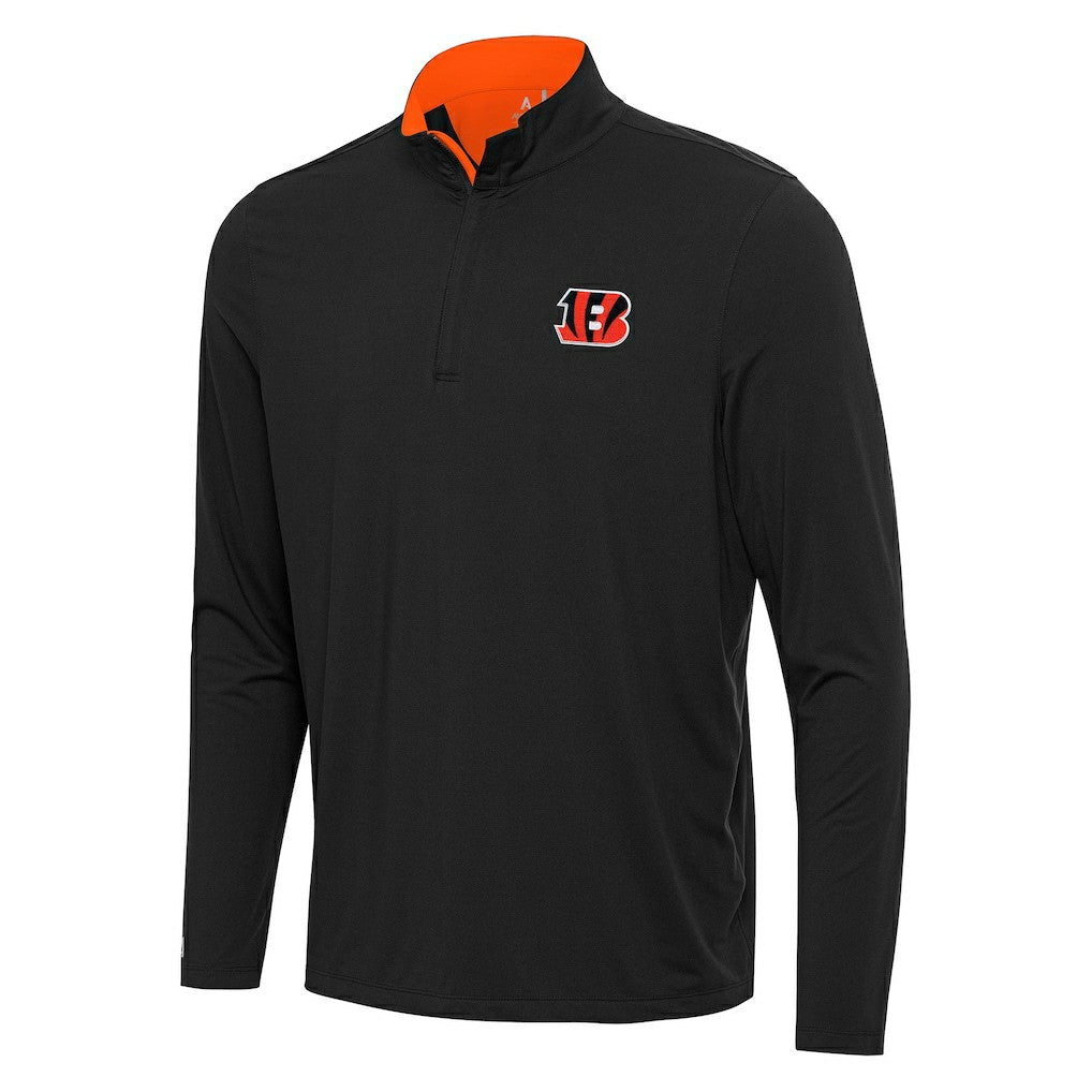 Cincinnati Bengals Antigua Content Quarter-Zip Pullover Top - Black/Orange discount