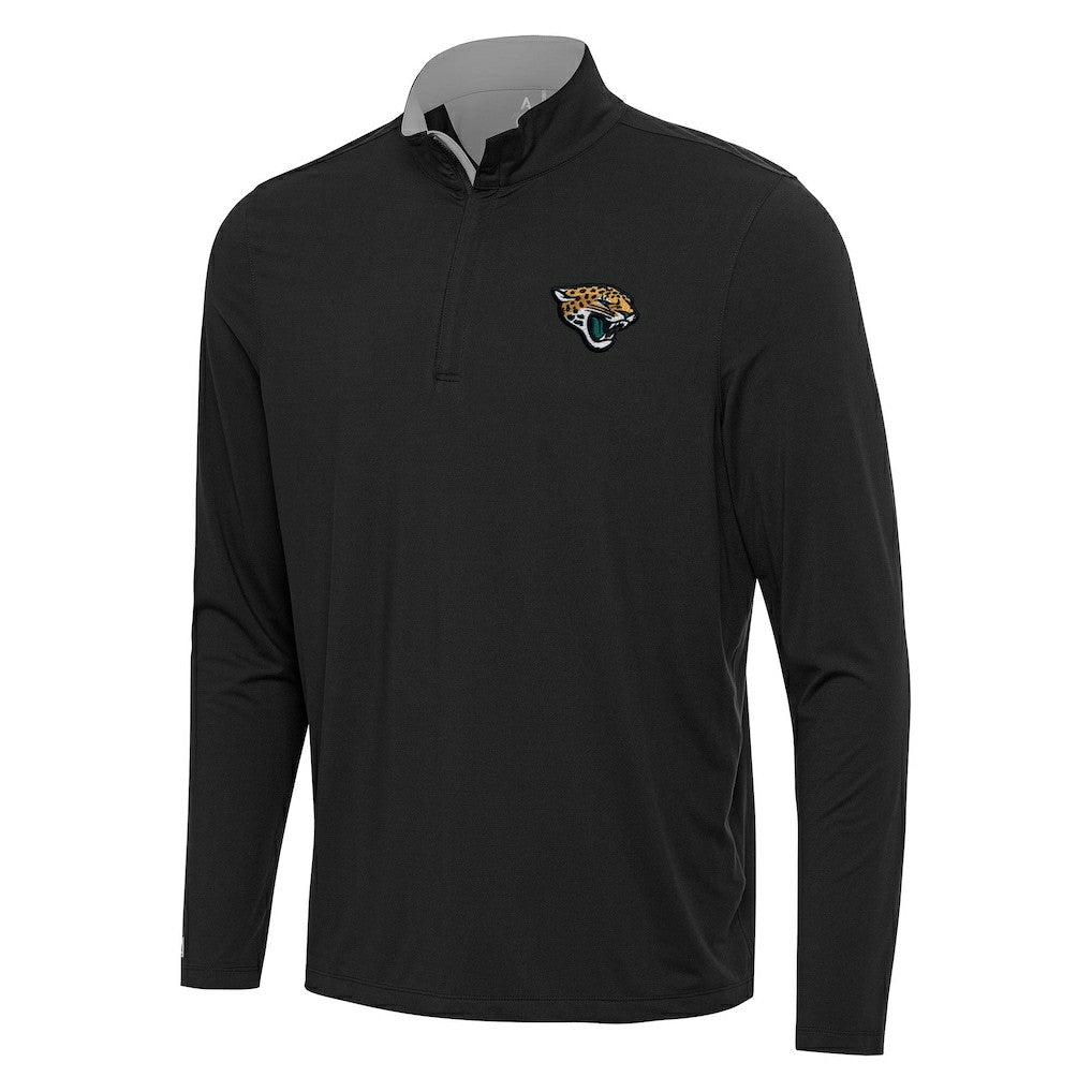 Jacksonville Jaguars Antigua Content Quarter-Zip Pullover Top - Black/Gray cheap