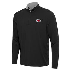 Kansas City Chiefs Antigua Content Quarter-Zip Pullover Top - Black/Gray outlet