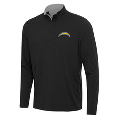Los Angeles Chargers Antigua Content Quarter-Zip Pullover Top - Black/Gray outlet