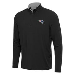 New England Patriots Antigua Content Quarter-Zip Pullover Top - Black/Gray outlet