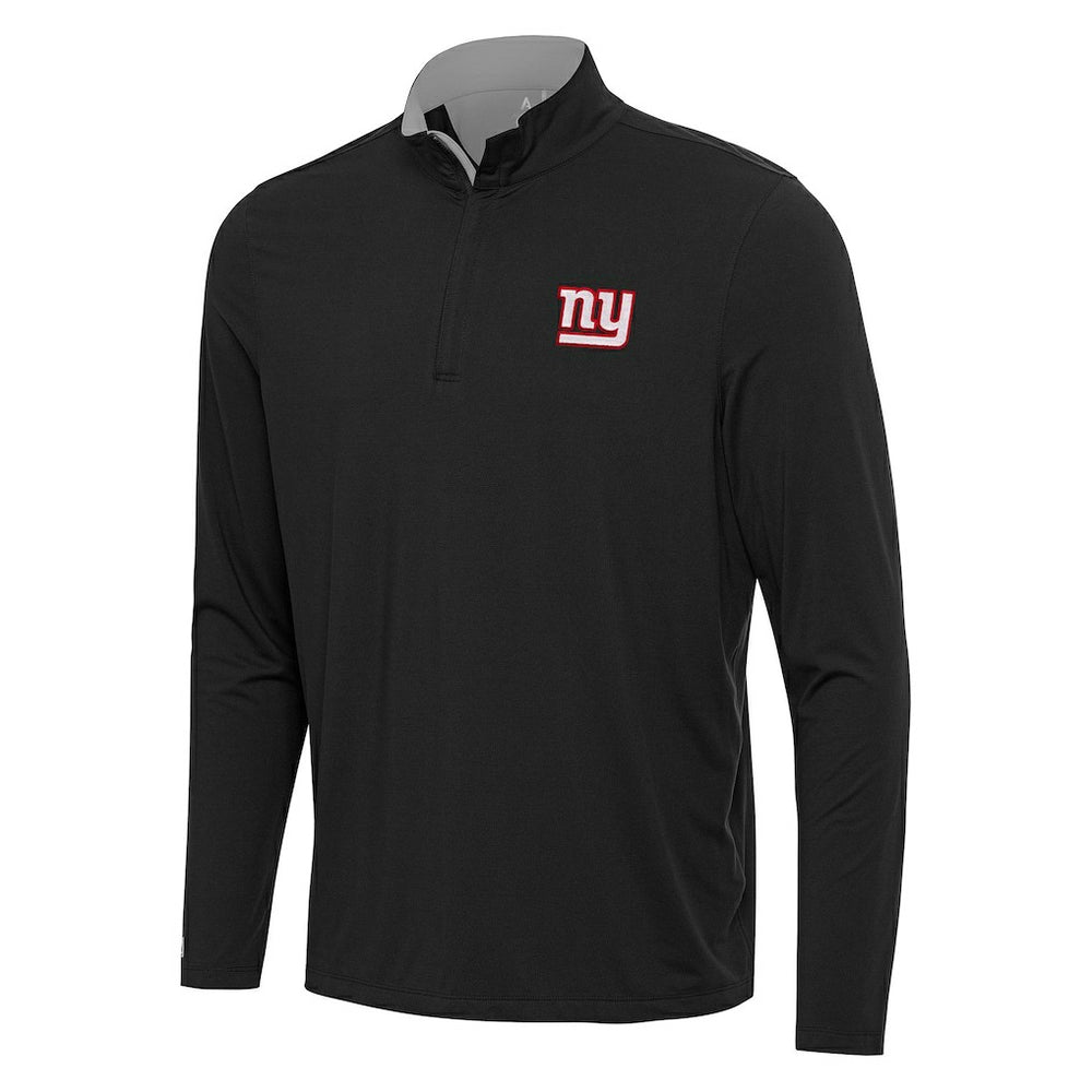New York Giants Antigua Content Quarter-Zip Pullover Top - Black/Gray discount