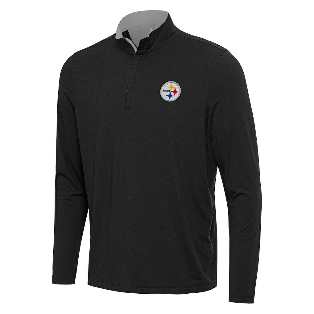 Pittsburgh Steelers Antigua Content Quarter-Zip Pullover Top - Black/Gray outlet