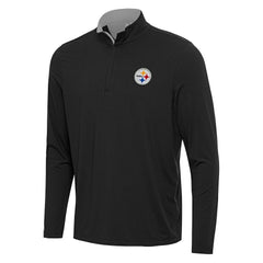 Pittsburgh Steelers Antigua Content Quarter-Zip Pullover Top - Black/Gray outlet