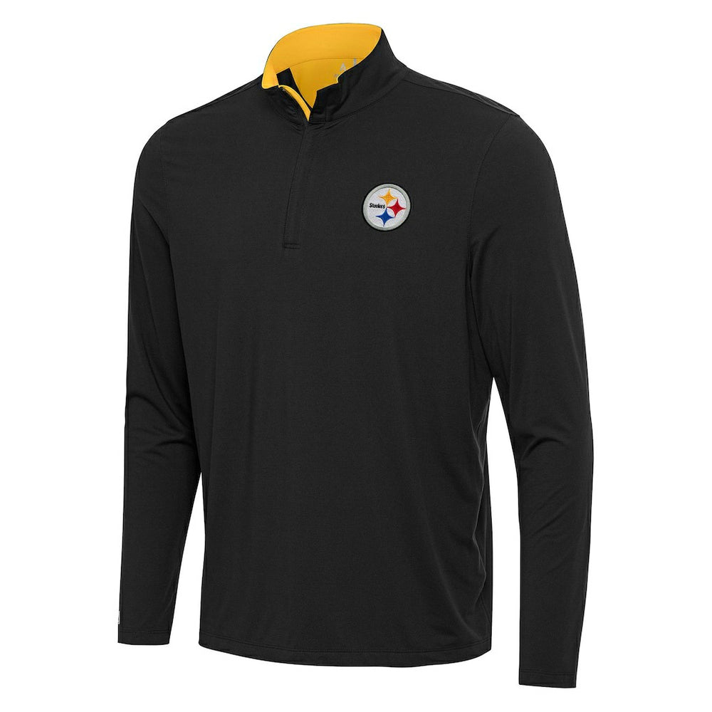 Pittsburgh Steelers Antigua Content Quarter-Zip Pullover Top - Black/Gold sale