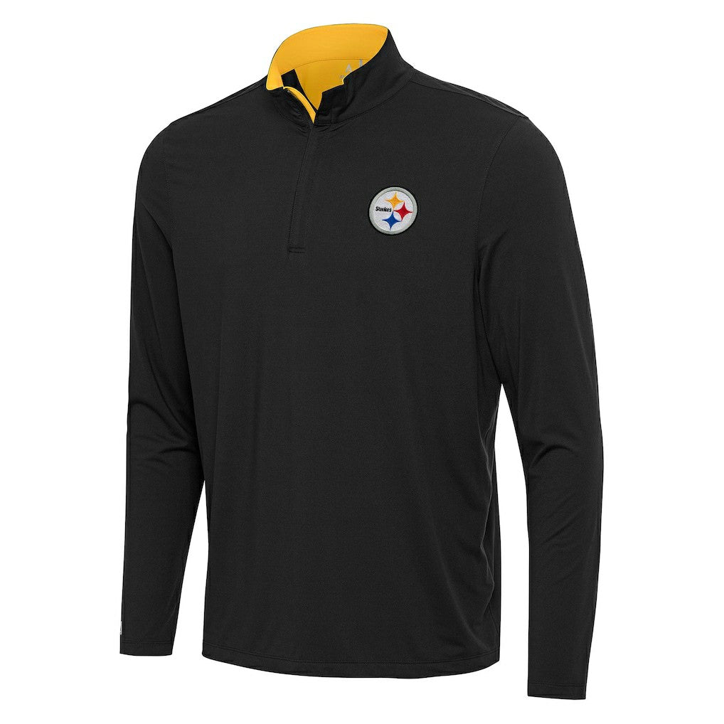 Pittsburgh Steelers Antigua Content Quarter-Zip Pullover Top - Black/Gold sale