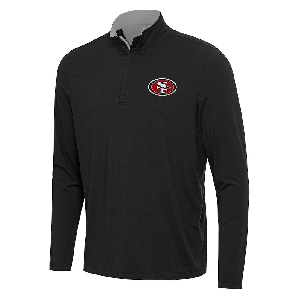 San Francisco 49ers Antigua Content Quarter-Zip Pullover Top - Black/Gray online