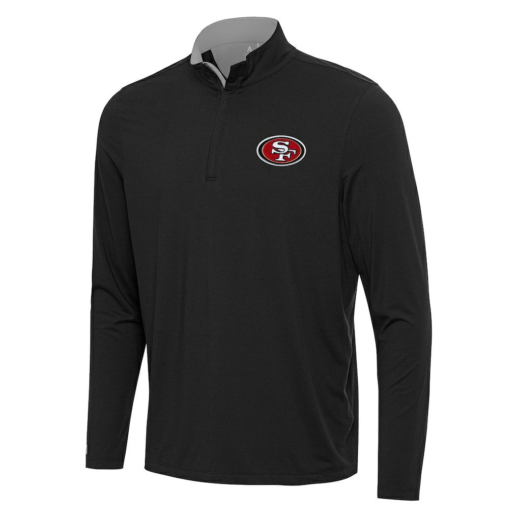 San Francisco 49ers Antigua Content Quarter-Zip Pullover Top - Black/Gray online