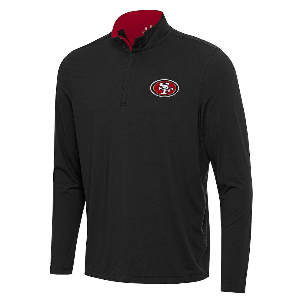San Francisco 49ers Antigua Content Quarter-Zip Pullover Top - Black/Scarlet outlet
