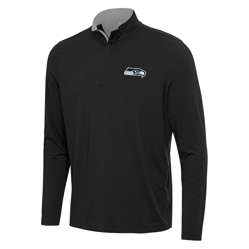 Seattle Seahawks Antigua Content Quarter-Zip Pullover Top - Black/Gray online