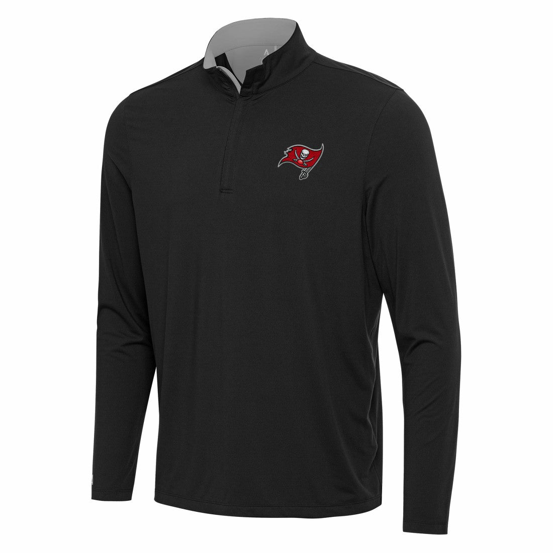 Tampa Bay Buccaneers Antigua Content Quarter-Zip Pullover Top - Black/Gray outlet