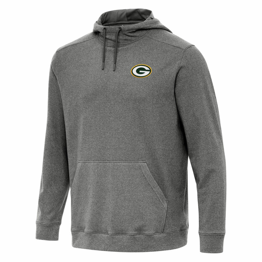 Green Bay Packers Antigua Cloud Pullover Hoodie - Heather Black discount