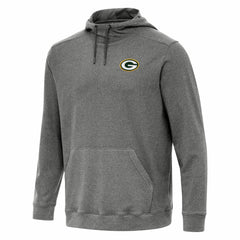 Green Bay Packers Antigua Cloud Pullover Hoodie - Heather Black discount