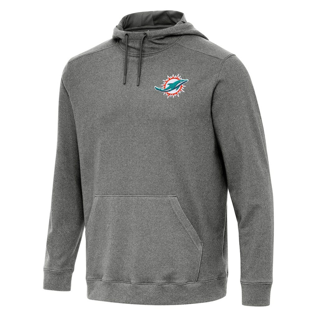 Miami Dolphins Antigua Cloud Pullover Hoodie - Heather Black sale