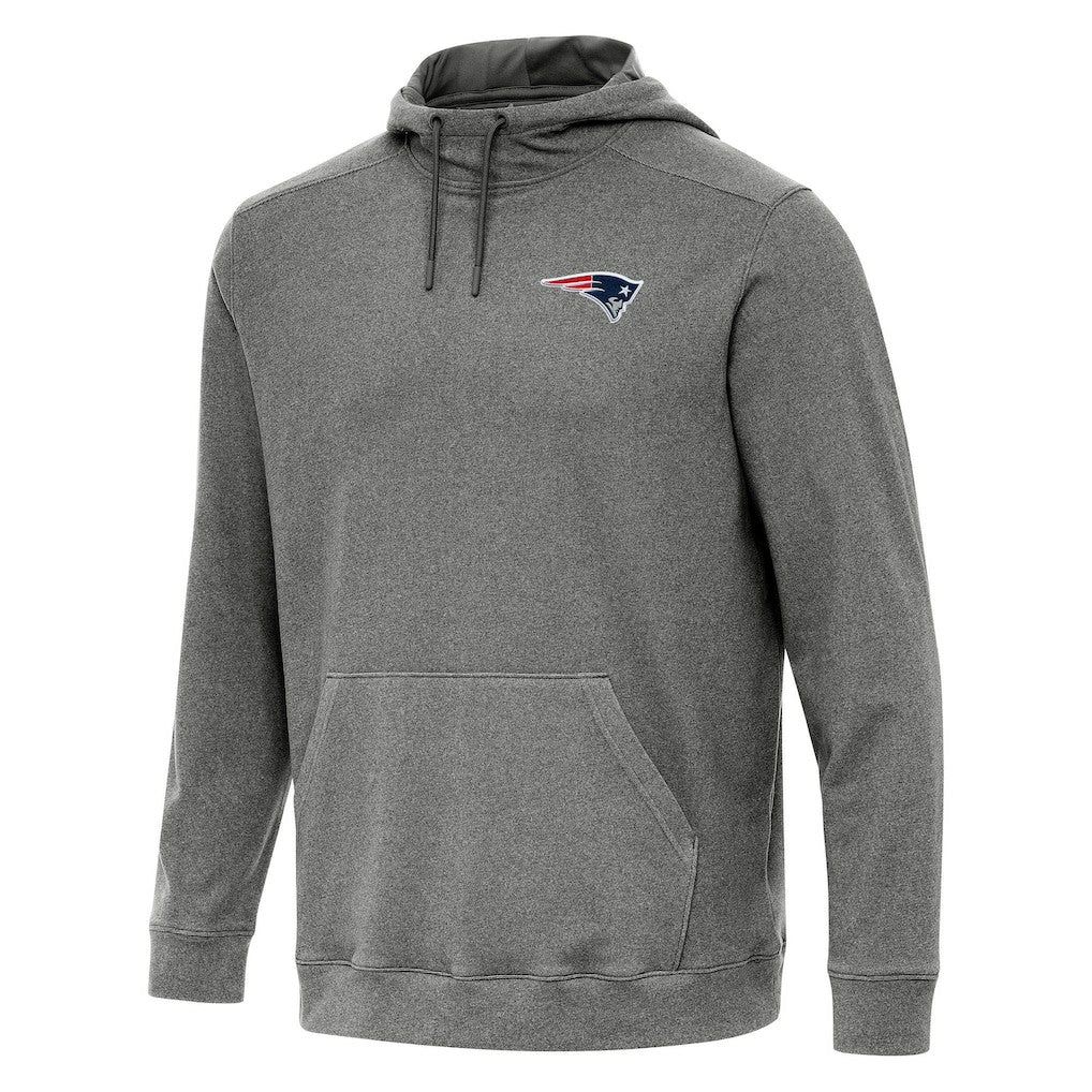 New England Patriots Antigua Cloud Pullover Hoodie - Heather Black cheap