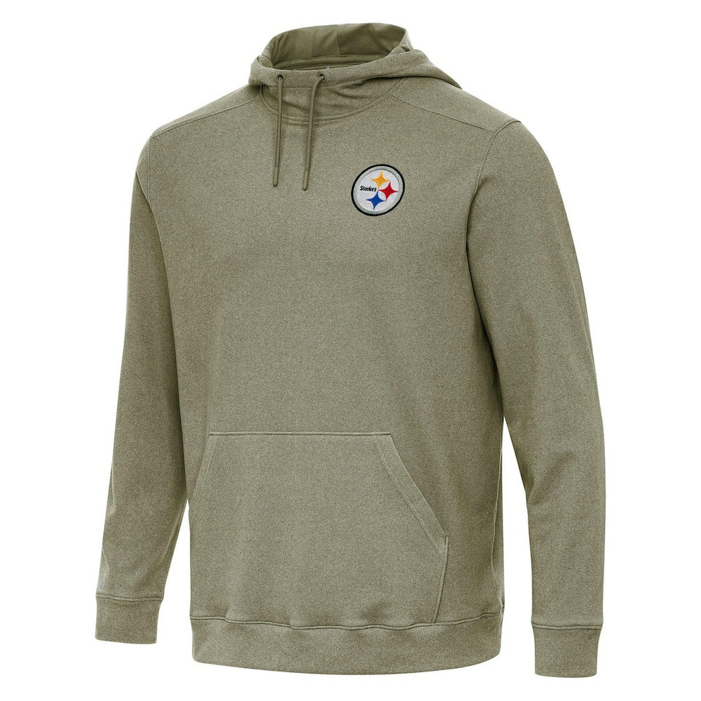 Pittsburgh Steelers Antigua Cloud Pullover Hoodie - Olive on sale