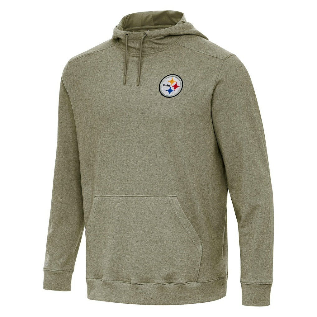 Pittsburgh Steelers Antigua Cloud Pullover Hoodie - Olive on sale