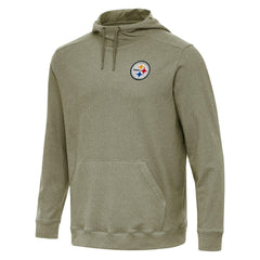 Pittsburgh Steelers Antigua Cloud Pullover Hoodie - Olive on sale