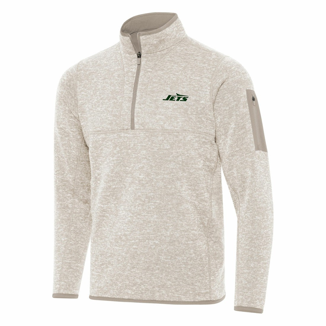 New York Jets Antigua Fortune Quarter-Zip Pullover Jacket - Oatmeal outlet