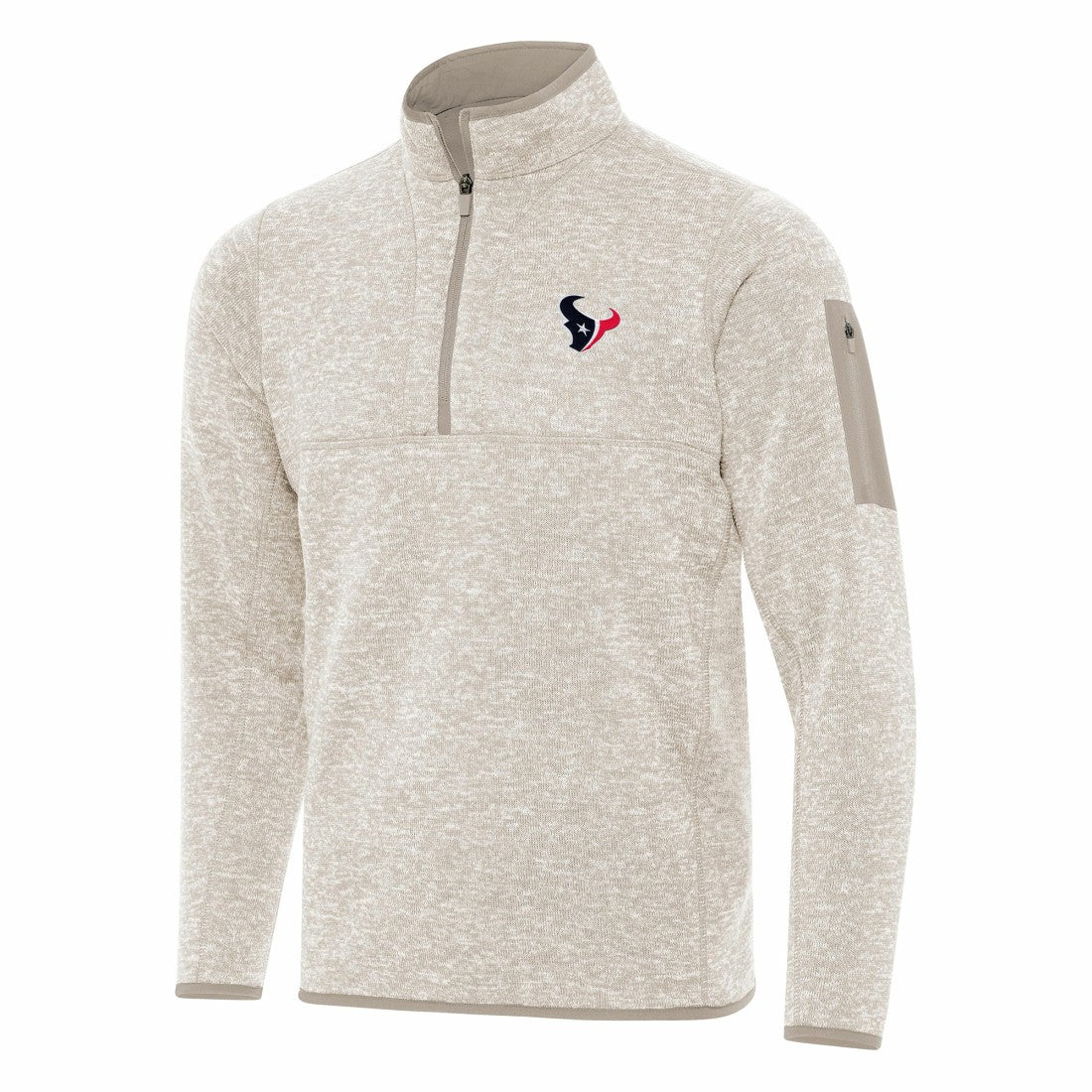 Houston Texans Antigua Fortune Quarter-Zip Pullover Jacket - Oatmeal outlet