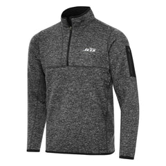 New York Jets Antigua Fortune Quarter-Zip Pullover Jacket - Heather Black for sale