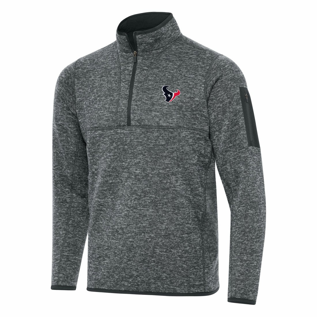 Houston Texans Antigua Fortune Quarter-Zip Pullover Jacket - Heather Charcoal online