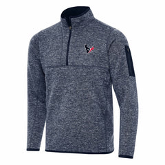Houston Texans Antigua Fortune Quarter-Zip Pullover Jacket - Heather Navy for sale