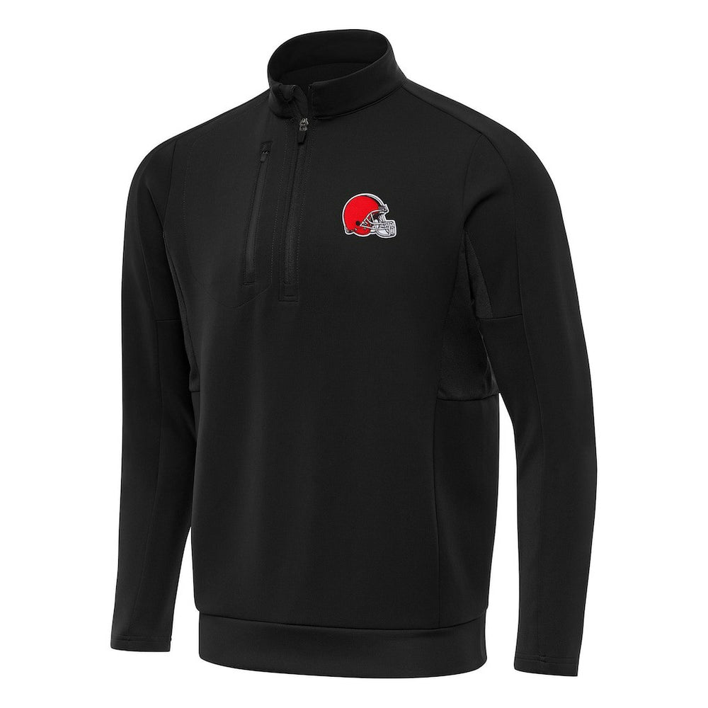 Cleveland Browns Antigua Generation Quarter-Zip Pullover Top - Black sale