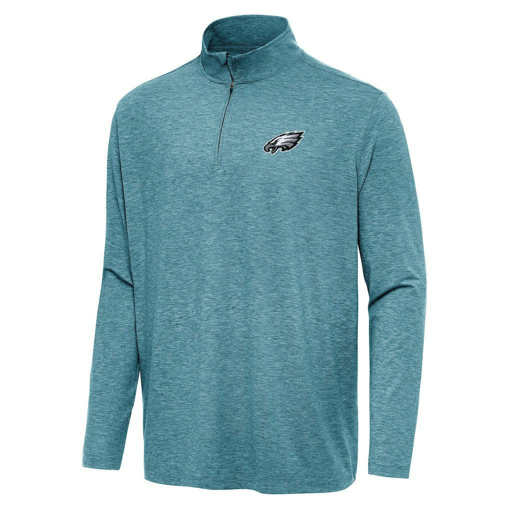 Philadelphia Eagles Antigua Hunk Quarter-Zip Jacket - Heather Midnight Green for sale