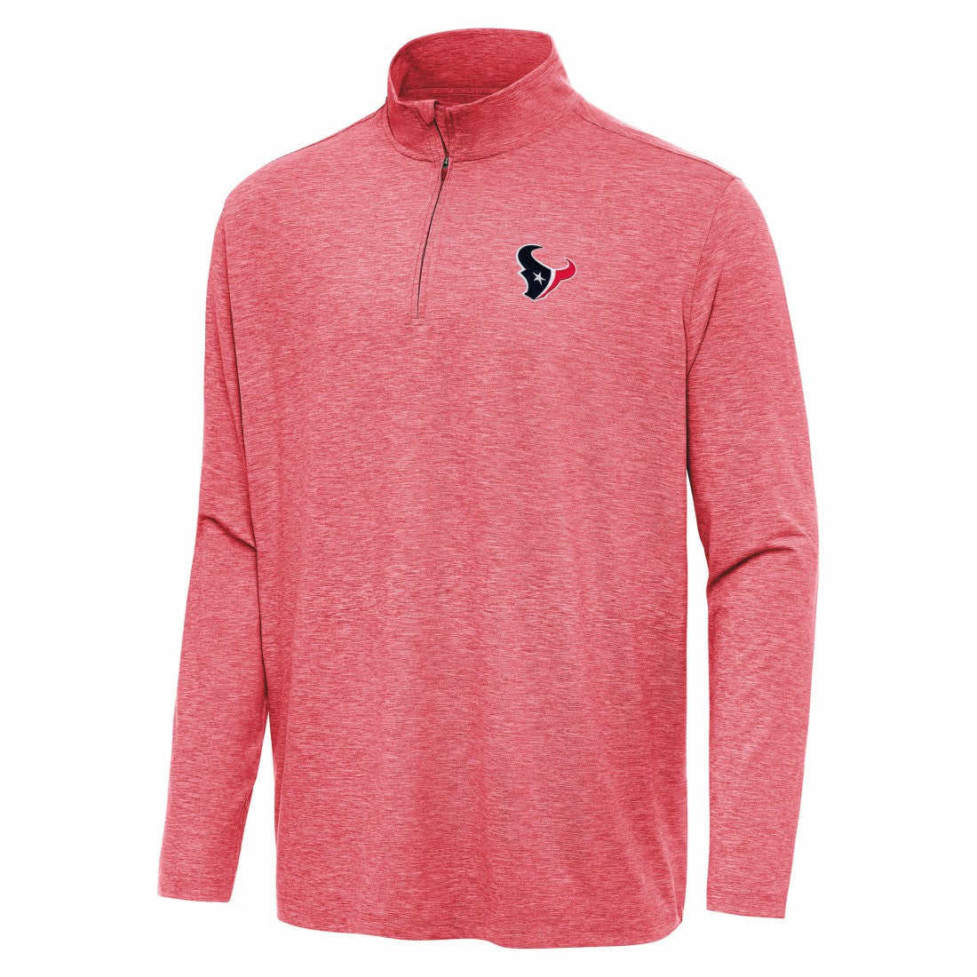Houston Texans Antigua Hunk Quarter-Zip Jacket - Heather Red on sale